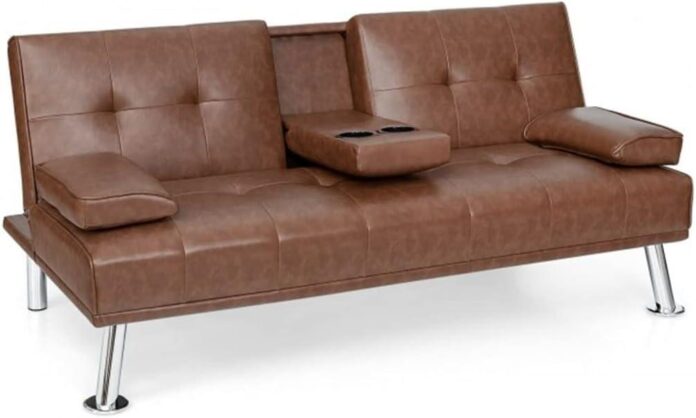 Our Honest Take on the Leather Convertible Sofa Bed Futon with Cupholders