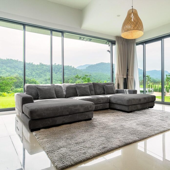 Our Take on the Grey Corduroy U-Shaped Sectional: Comfort & Style Combined