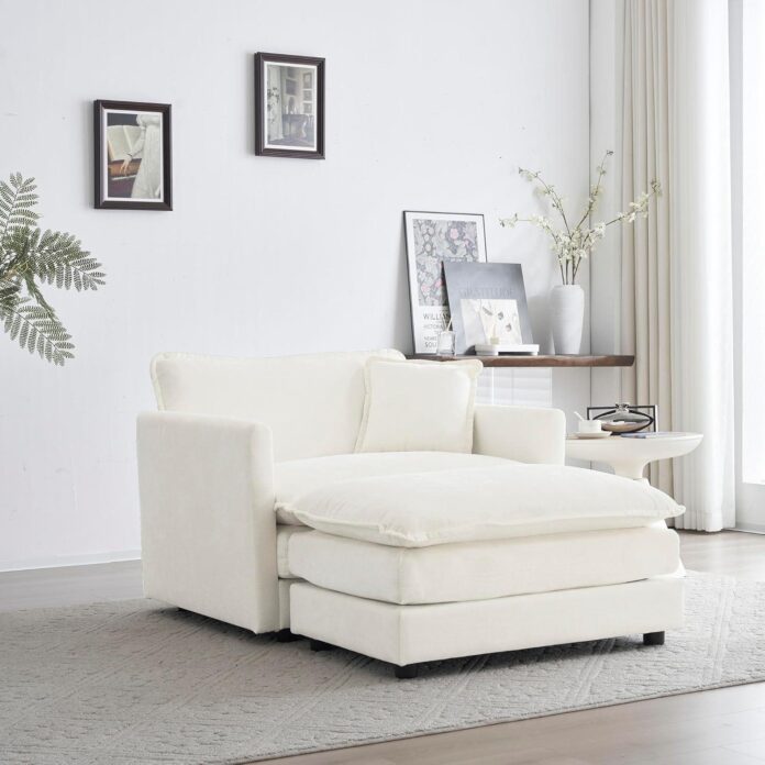 Why We Love the Eafurn Comfy Chenille Chair with Ottoman