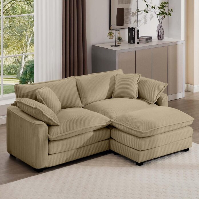 Our Take on the Oversized Camel Corduroy Modular Sectional Sofa