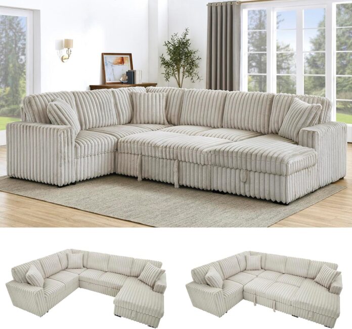 Our Take on the Cozy 122” U-Shaped Faux Fur Sleeper Sofa