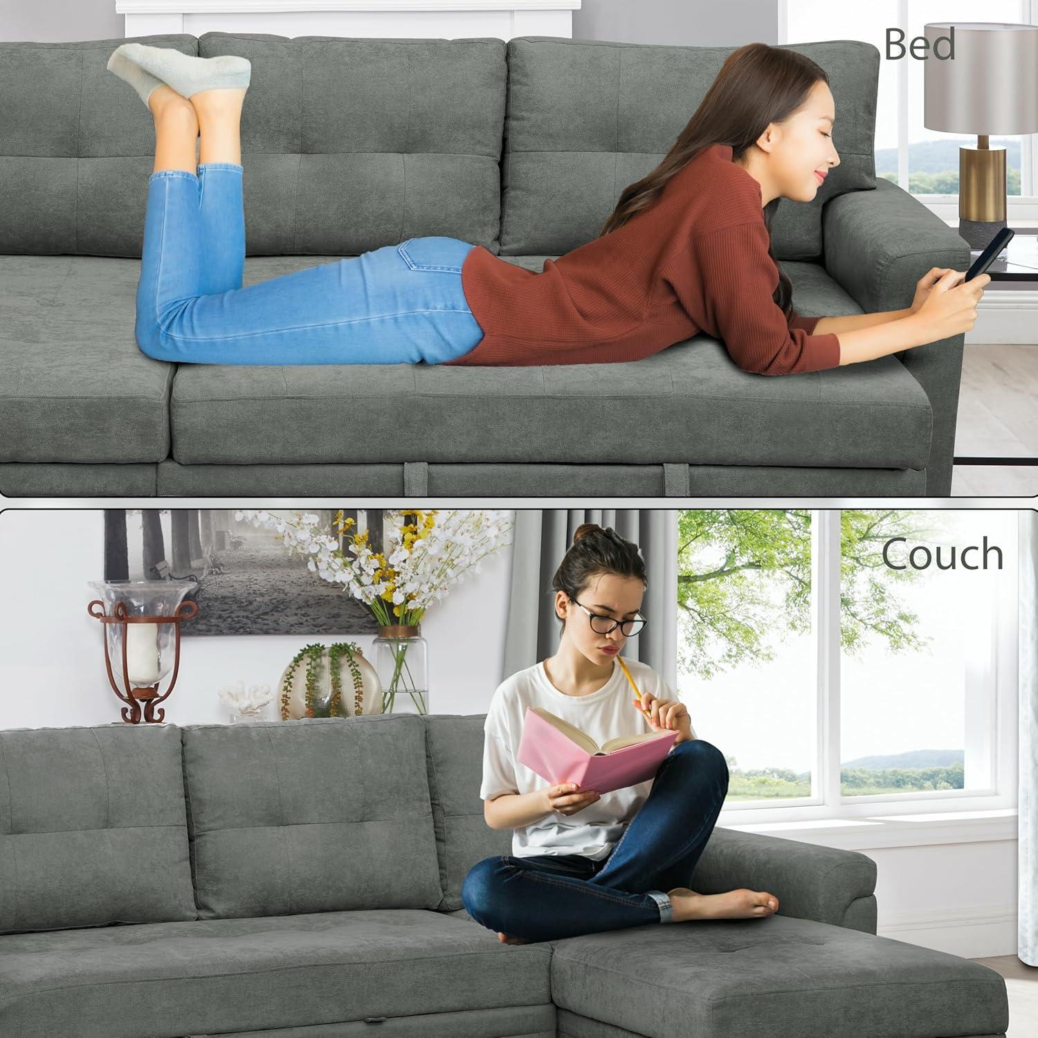 How We Transformed Our Space with Naomi Home's Sleeper Sectional