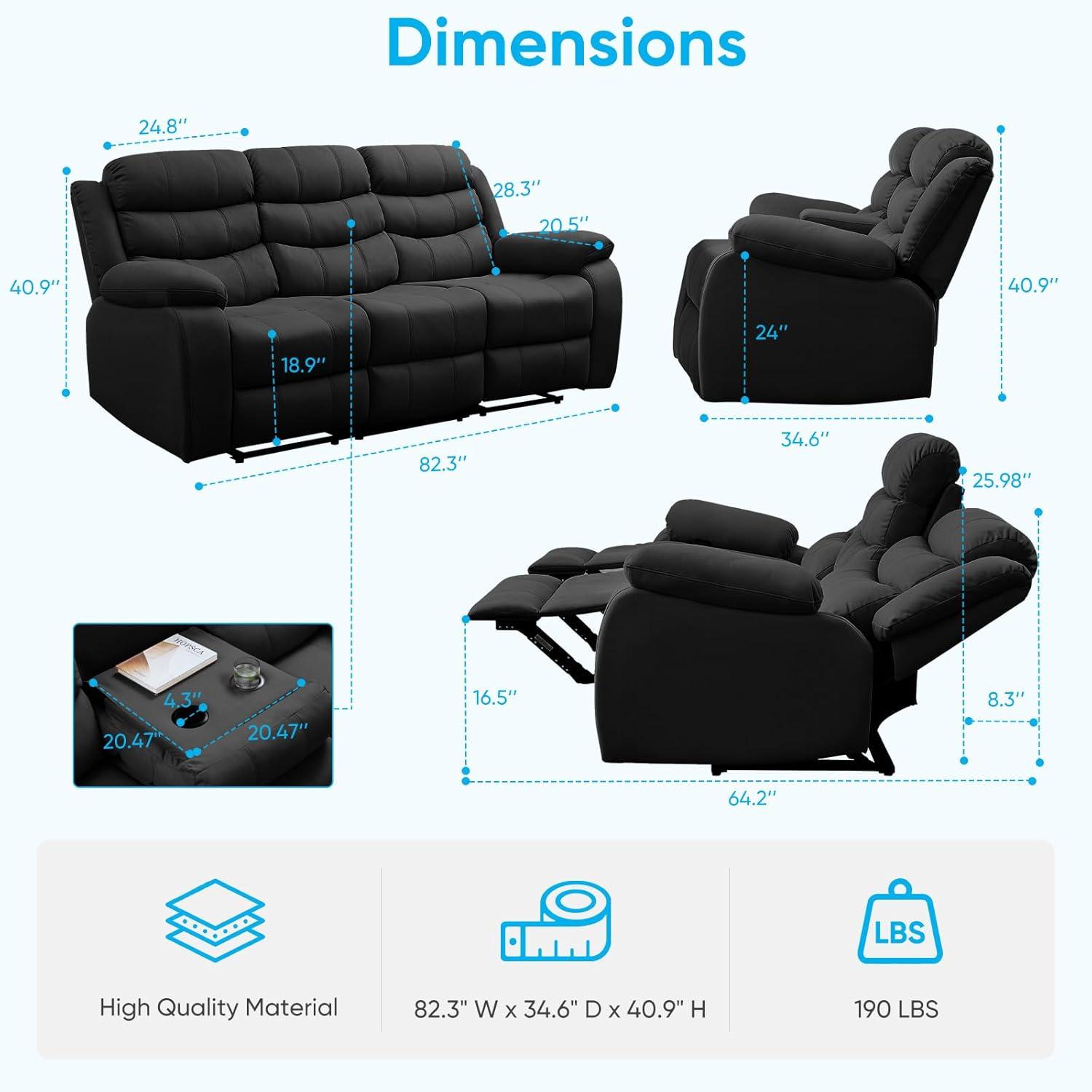 our Honest Take on ​the Mjkone‌ 3-Seater Recliner Sofa's Comfort and Style