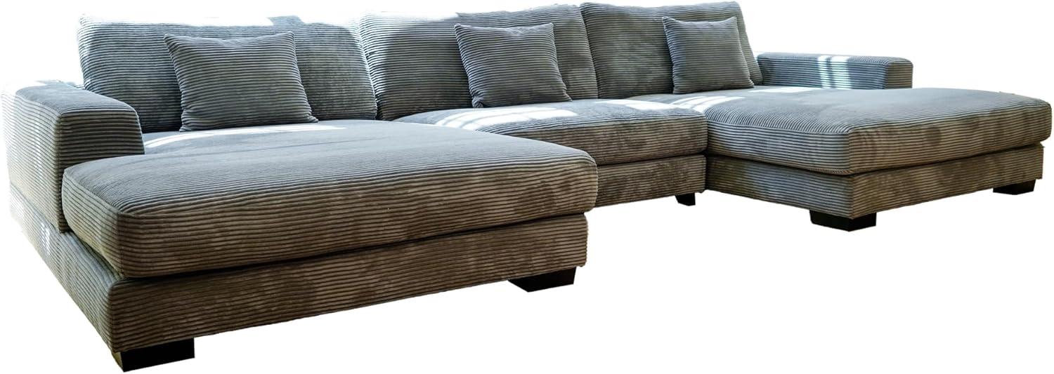 Our Take on the Grey Corduroy U-Shaped ​Sectional: Comfort & Style Combined