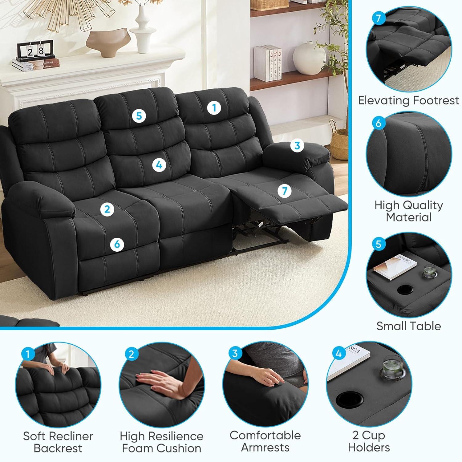 Our Honest Take on the ‍Mjkone 3-Seater Recliner Sofa's Comfort ​and Style