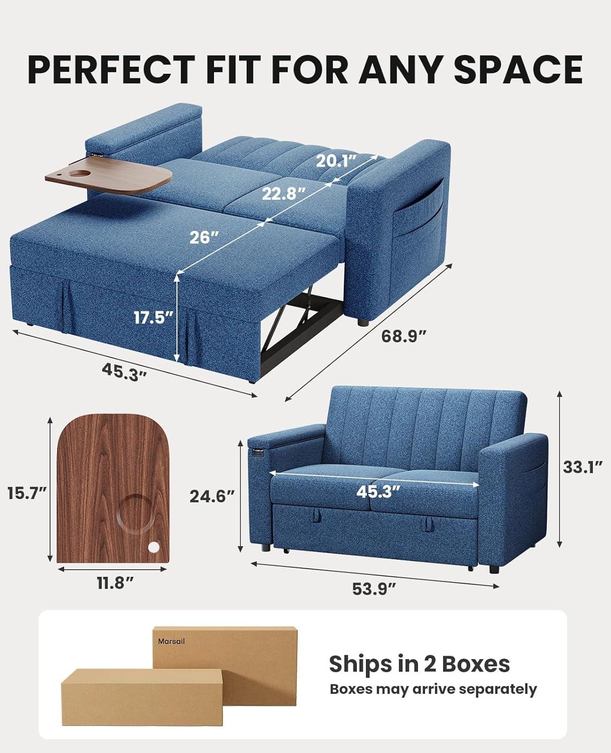 Why We love the Marsail 3-in-1 Sofa Bed's Style and Function