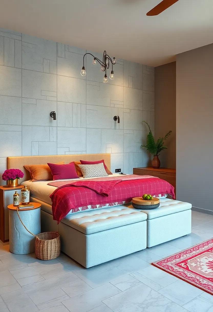 Dual-purpose storage benches that double as seating‍ and hidden compartments for linens