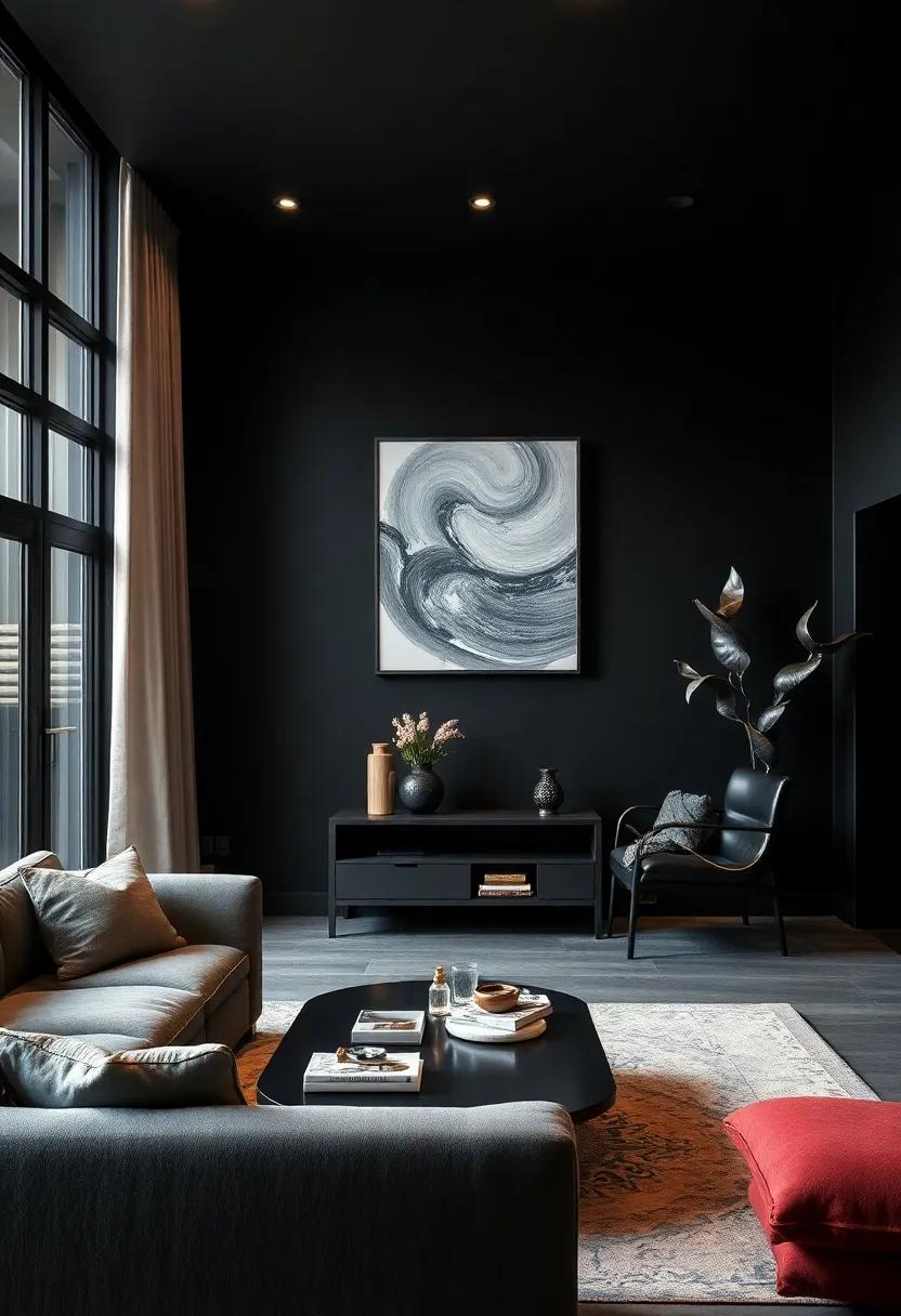 Matte Black accent Walls for ⁤a Bold,⁣ Sophisticated Backdrop