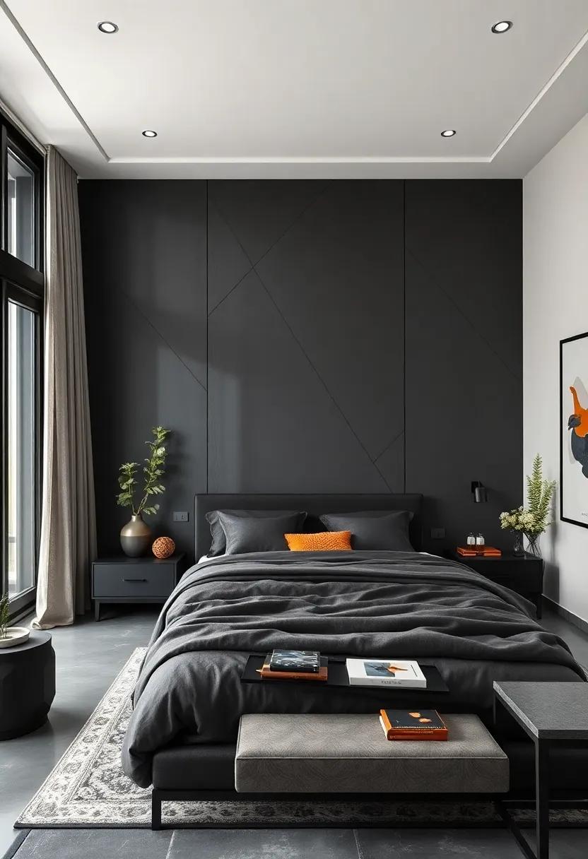 Minimal Black Bed Frames with Seamless ​Design