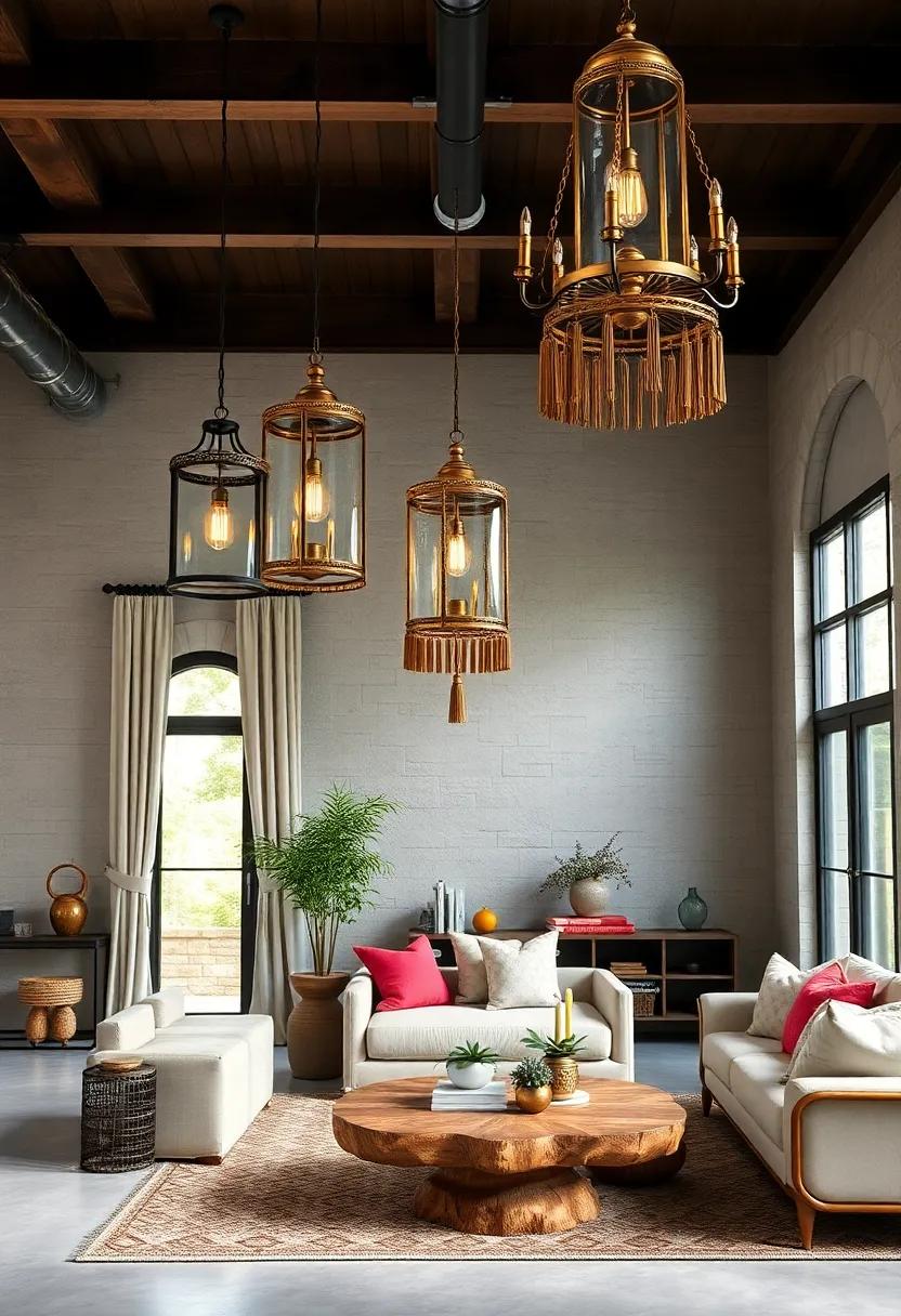 Antique Brass Chandelier with Tassels - ⁤A⁣ statement piece⁣ blending vintage⁢ allure with tactile decoration