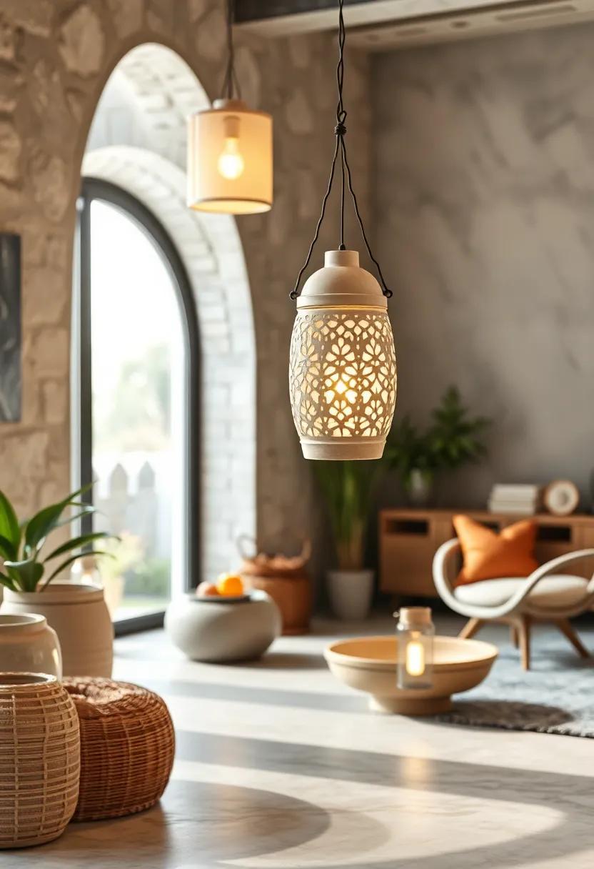 Ceramic⁤ Lantern with‍ Cutout Motifs - Elegant and understated,⁤ offering soft glimmers through delicate patterns