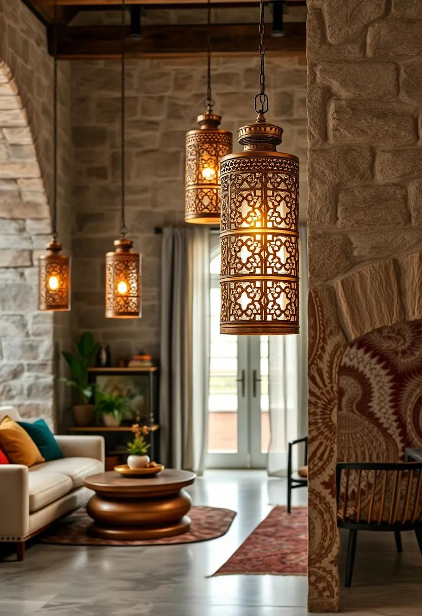 Moroccan Metal Cutout ​Lantern - Bold patterns in aged brass create a‍ cultural statement with ambient lighting