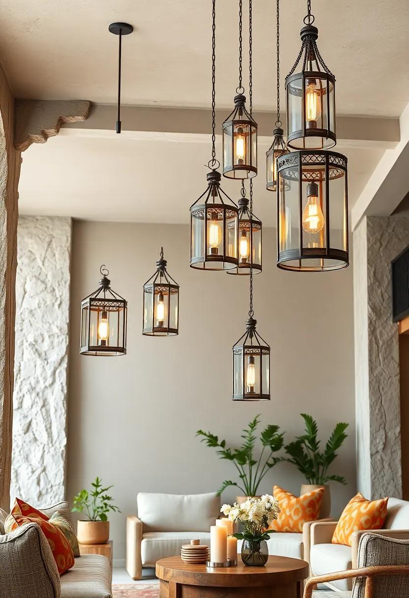 Multi-Tiered Lantern Cluster - A⁢ dynamic arrangement‍ that adds ​depth ⁣and varying light ​levels