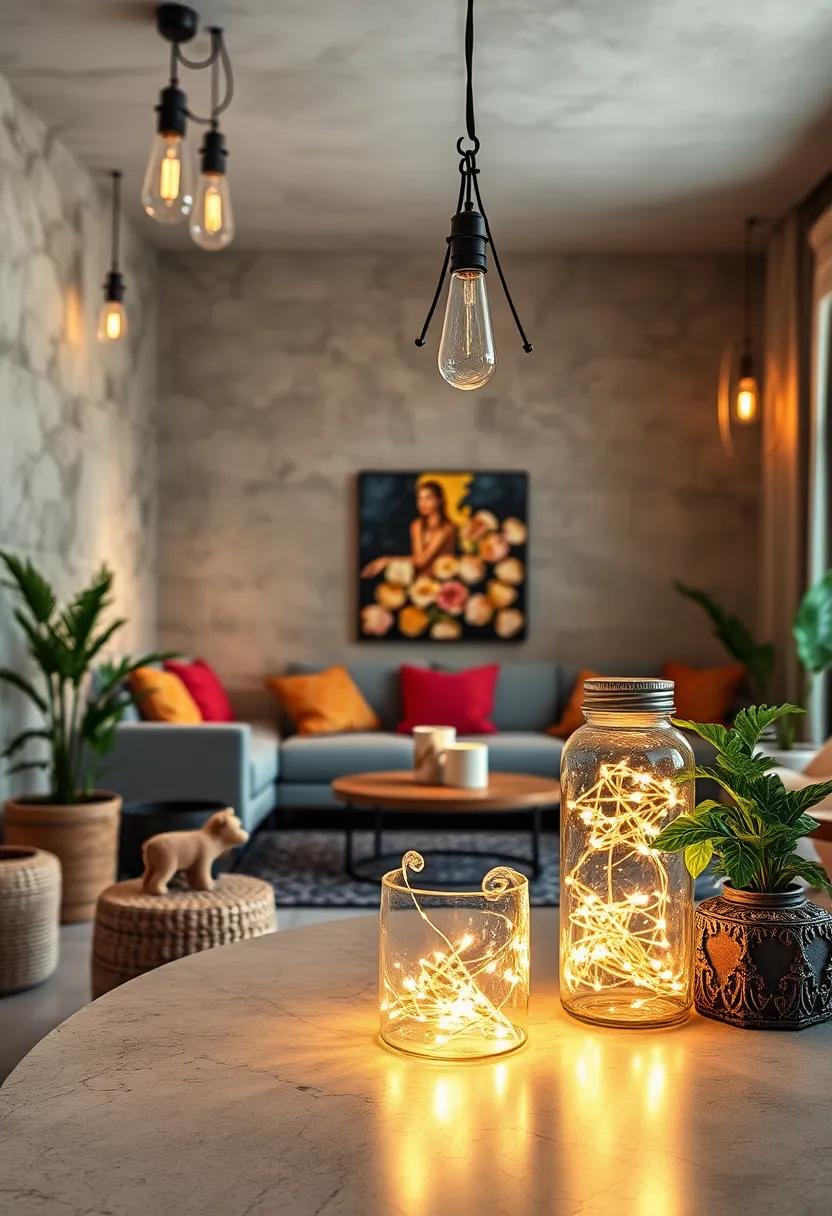 Upcycled jar Lantern with ⁤Fairy Lights​ - DIY⁣ charm that adds ​a personal, eco-friendly touch