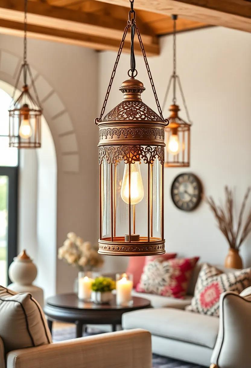 Vintage Copper Lantern with Filigree ​- Timeless elegance ⁢that complements warm, boho-inspired color ‌palettes
