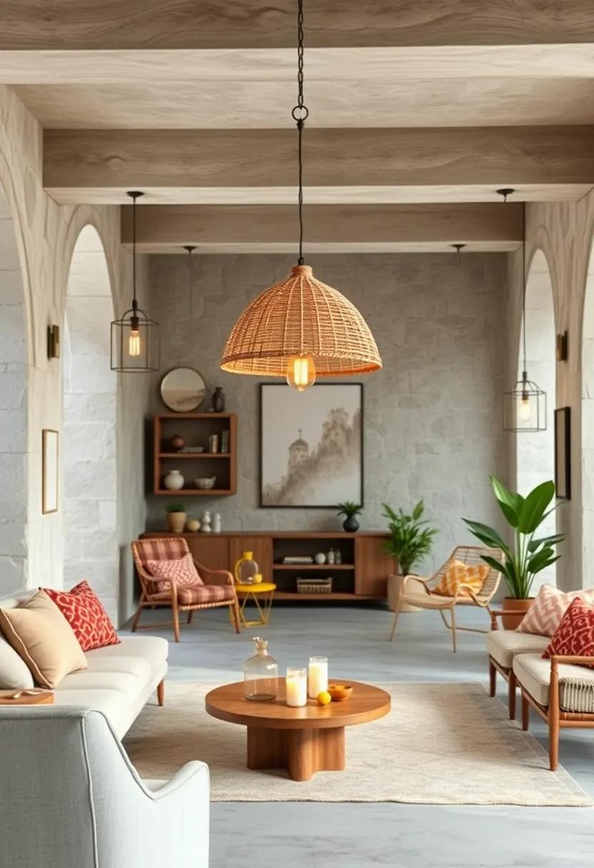 Wicker Dome​ Pendant - Classic bohemian style with a​ rustic edge, ideal for dining or living ⁢areas