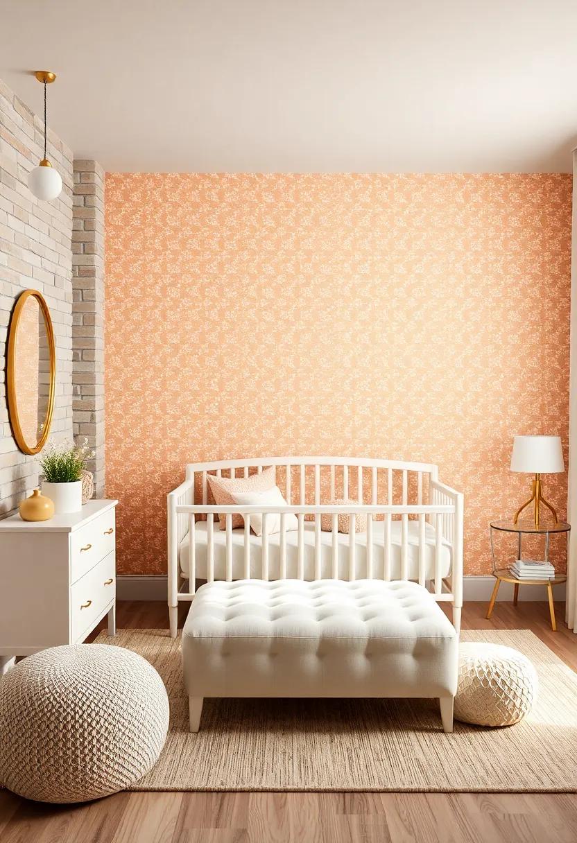 Champagne ⁤Gold and White⁢ Polka Dot Wallpaper ⁤as a Cheerful‍ Nursery ​Backdrop