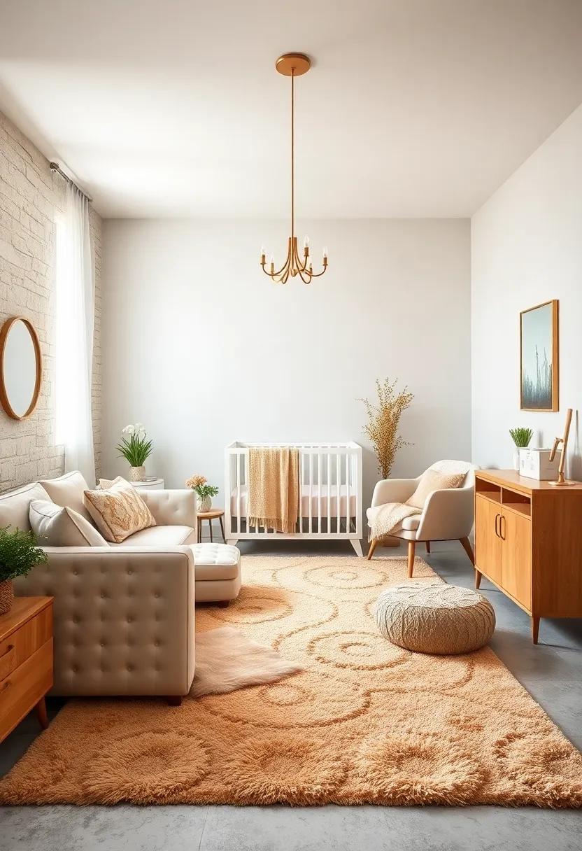 Plush​ Champagne ⁢Gold area Rug to Add Texture and Comfort in‍ the Nursery