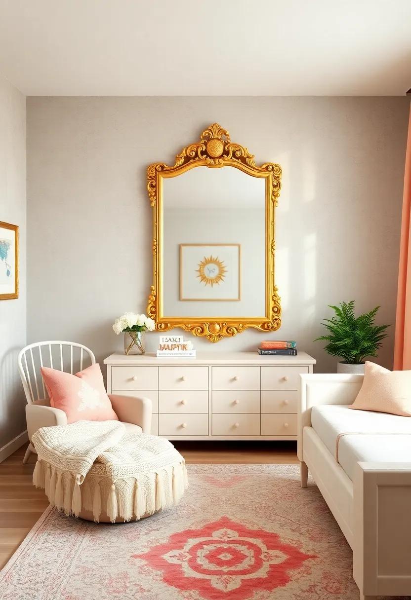 Vintage Style Champagne Gold Mirror‌ to⁢ Add⁣ Light and⁢ Depth‌ to the Space