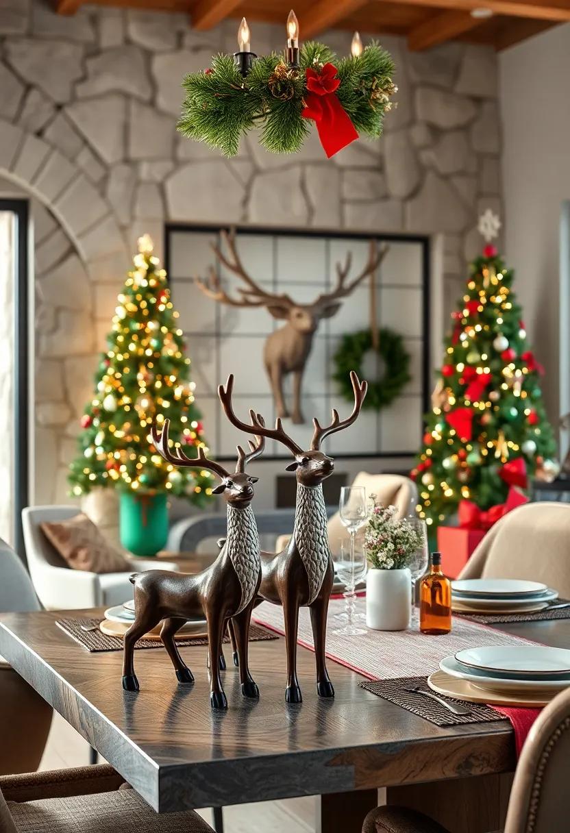 Ceramic reindeer Figurines⁢ Placed Strategically for Whimsy