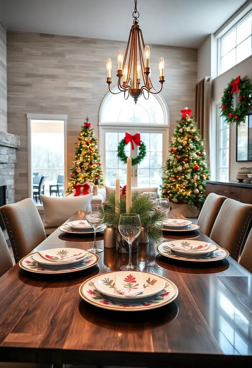 Hand-painted Holiday ⁣Motif Chargers Under ‍Plates