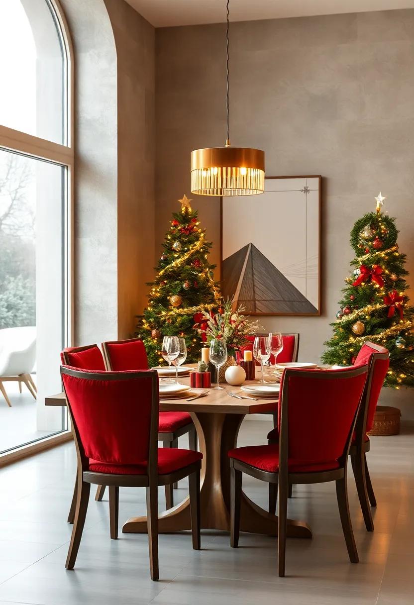 Red Velvet Cushions on Dining Chairs for Extra⁢ Comfort