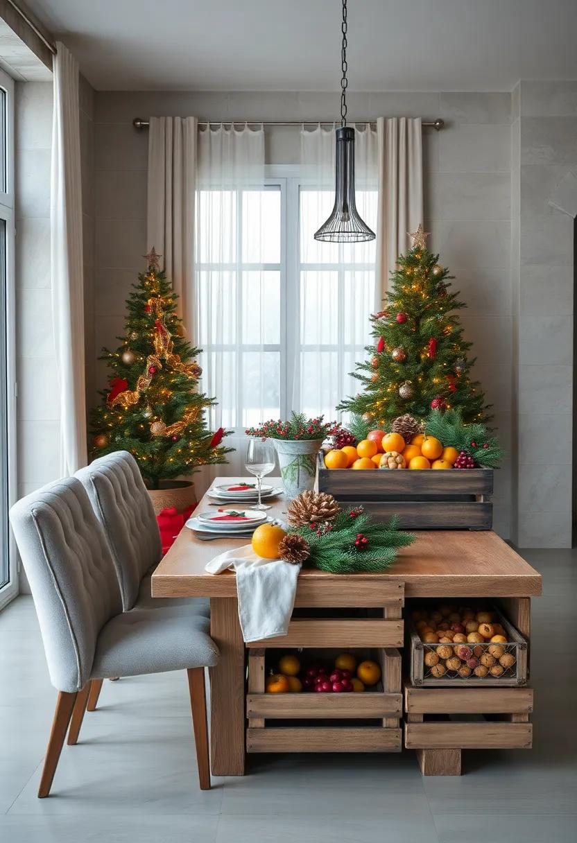 Rustic Wooden Crates Filled ⁢with Seasonal Fruits ‌and ⁣Nuts
