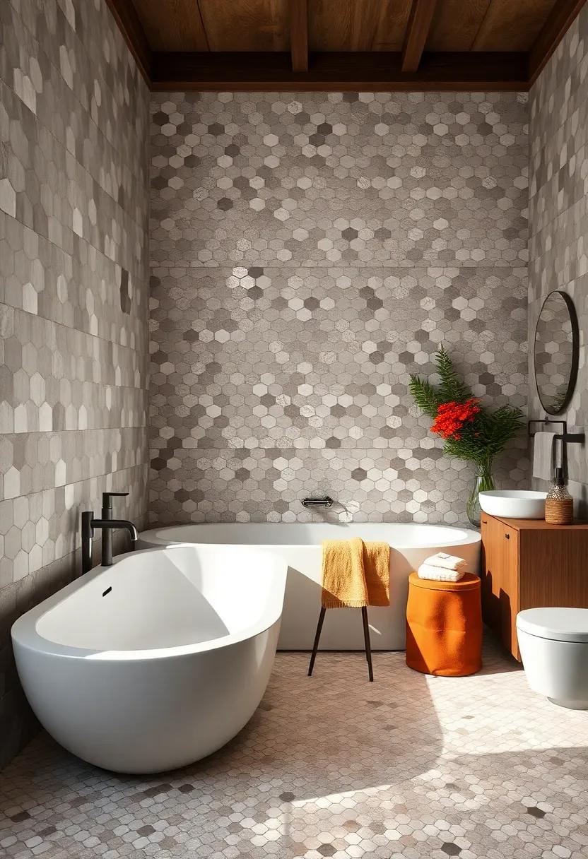Hexagon Pattern: Small‍ hexagonal tiles add subtle texture and a vintage-inspired charm without overwhelming ⁢the ​space
