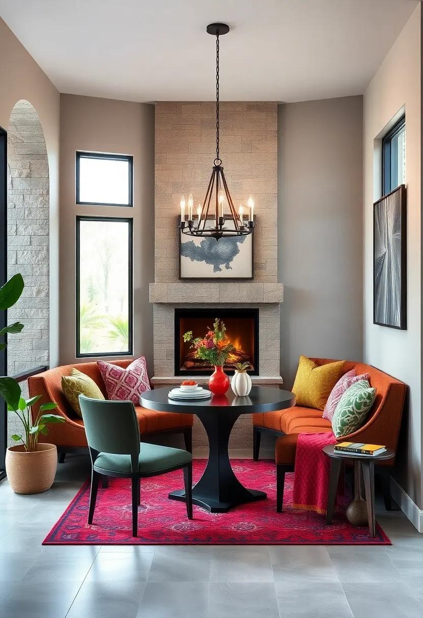 Position your dining nook ​near an ‍indoor ‌fireplace for extra ‍warmth and ambiance