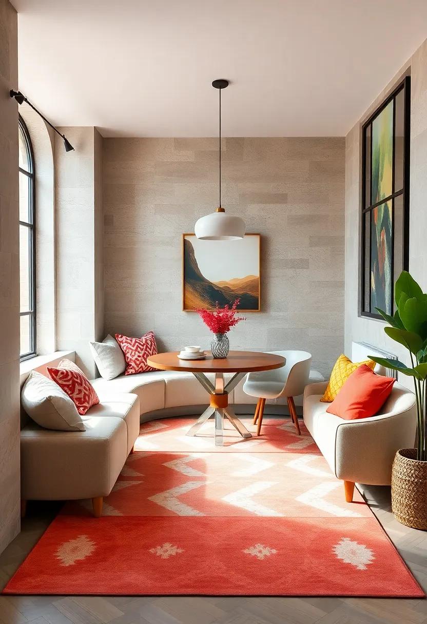 Use‍ geometric patterns in rugs or cushions‍ to⁢ add a contemporary edge