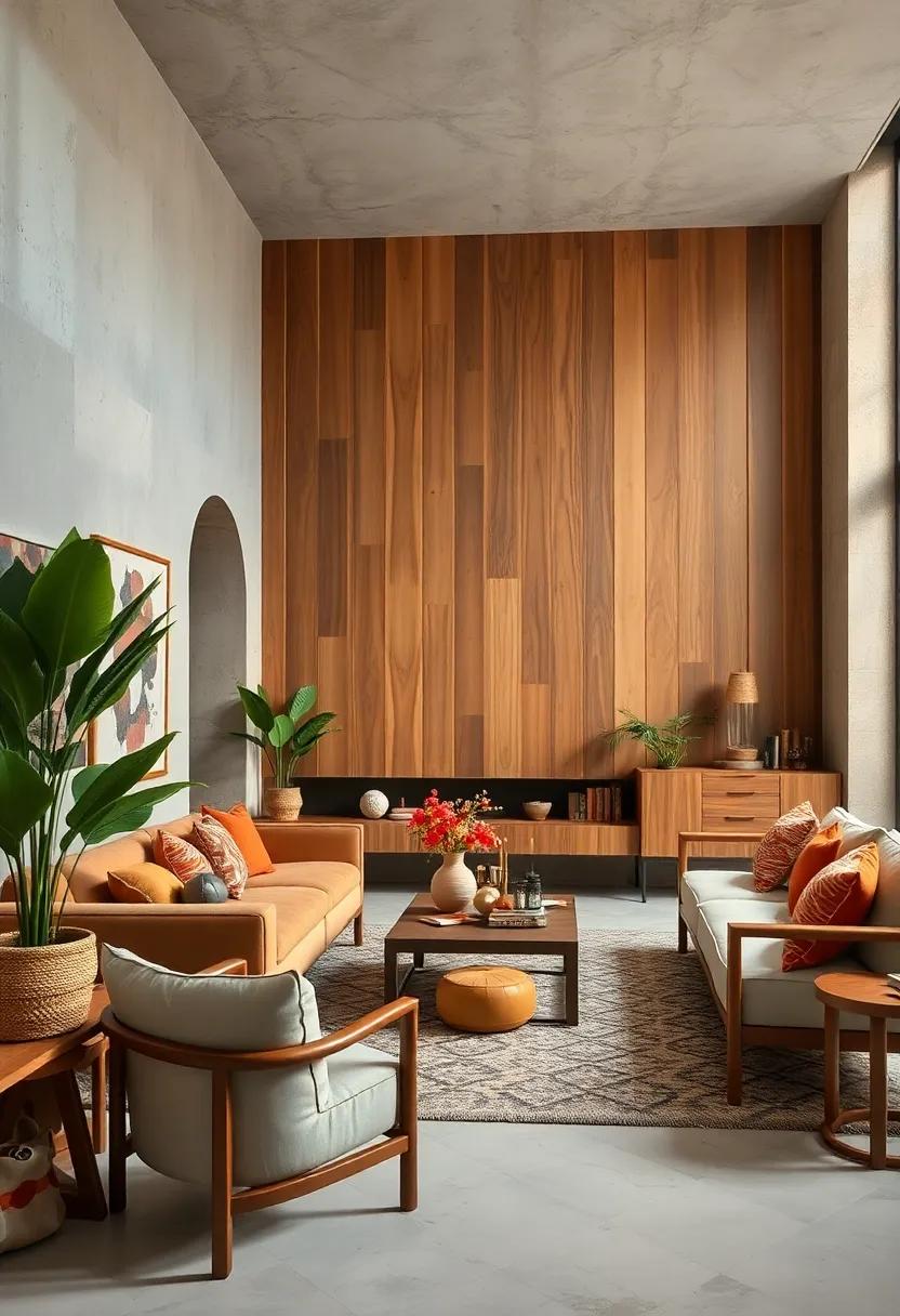 Incorporate‍ driftwood⁤ sculptures⁣ or natural ​wood​ artifacts with modern eclectic décor ‌for unique focal‍ points