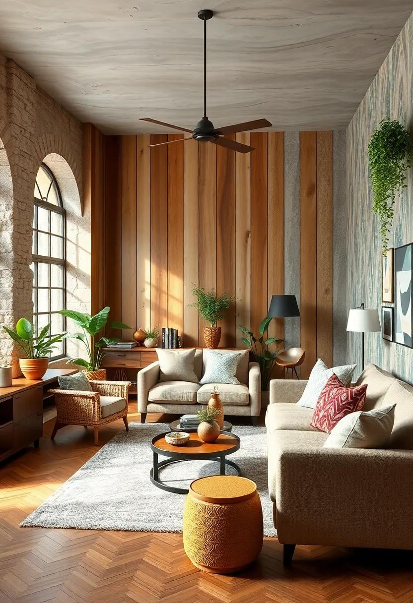 Embrace ‌imperfect natural wood finishes alongside‍ vibrant, eclectic ‌wallpapers to ⁣celebrate authenticity and‍ warmth