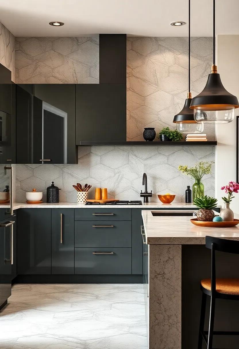 Mixed⁤ Textures: Glossy ⁤Lacquer Cabinets and natural Stone: Combining slick lacquer​ finishes with ⁤rugged ⁣natural stone counters adds ⁤tactile interest and visual depth