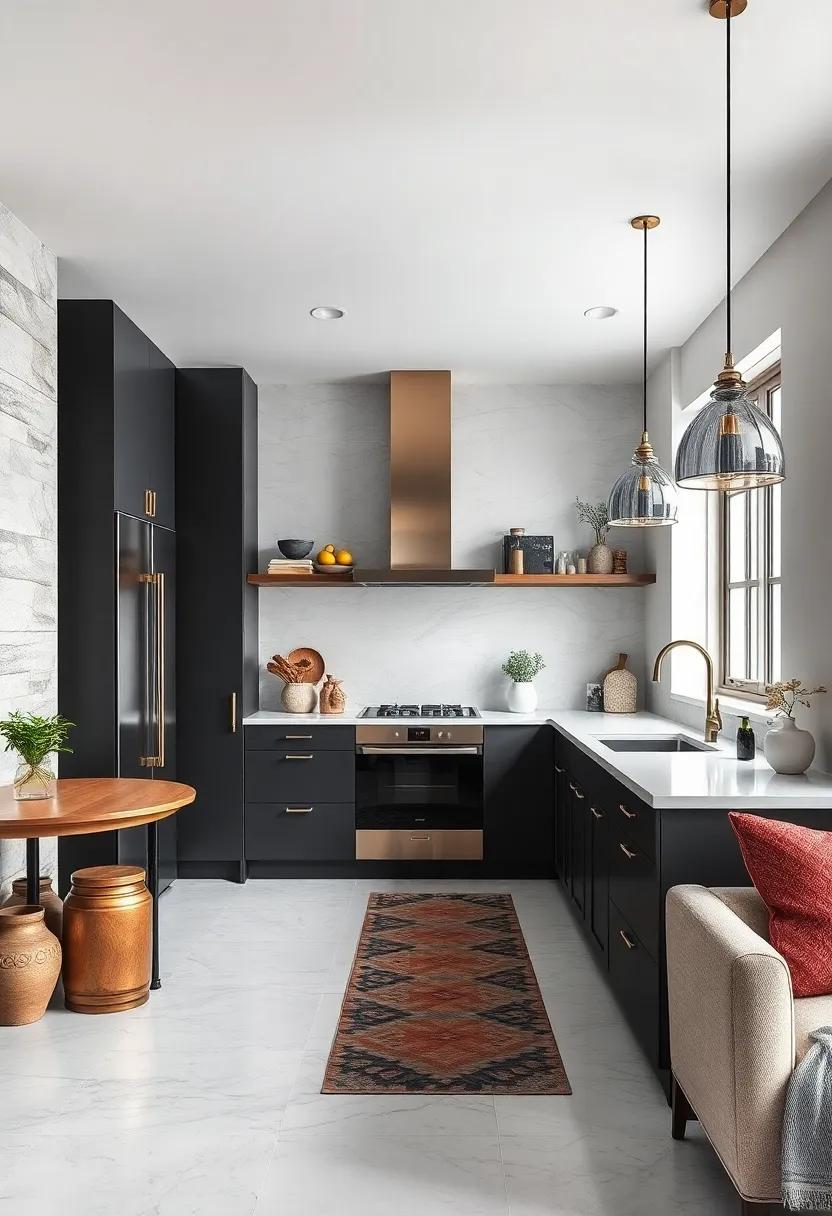 Monochrome Mix-and-Match with Metallic pops: A black-and-white⁤ foundation punctuated by metallic fixtures creates​ a ‍dynamic, yet cohesive ⁤eclectic kitchen experience