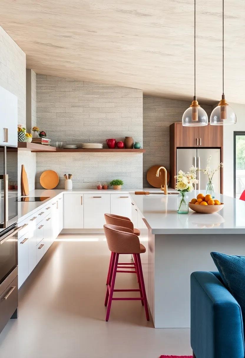 Open ‌Concept Kitchens with Streamlined Bar Stools: sleek,modern bar stools at minimalist islands offer function⁤ and style‍ in⁤ open,airy ​kitchen designs
