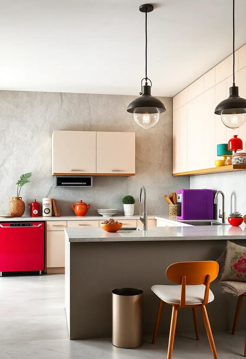 Sleek Floating⁢ Cabinets and‌ Retro Appliances: ⁤Modern ​floating ‍cabinetry⁣ combined with colorful vintage appliances balance nostalgia with contemporary⁢ style