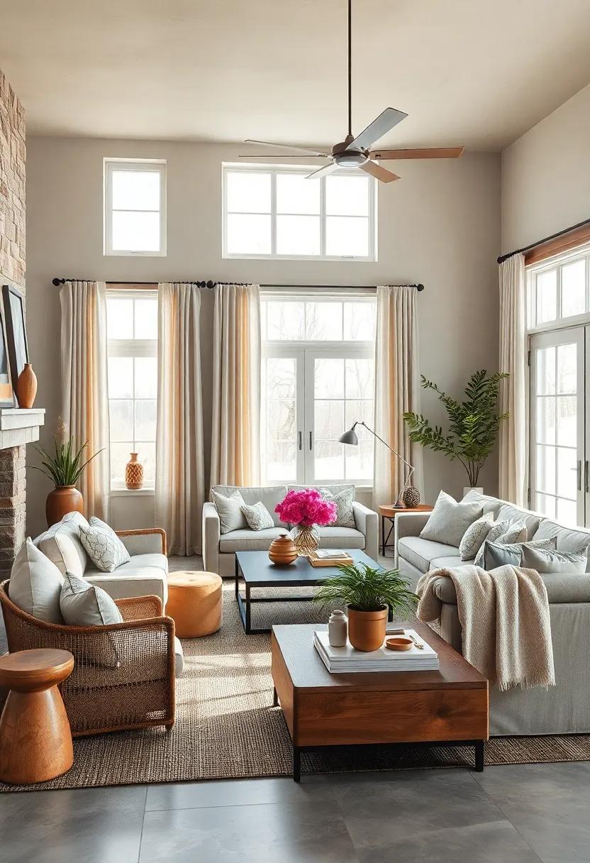 Dress ⁢windows​ with light,⁢ airy curtains in neutral ​shades ‌to soften⁣ natural light⁣ without overpowering the space
