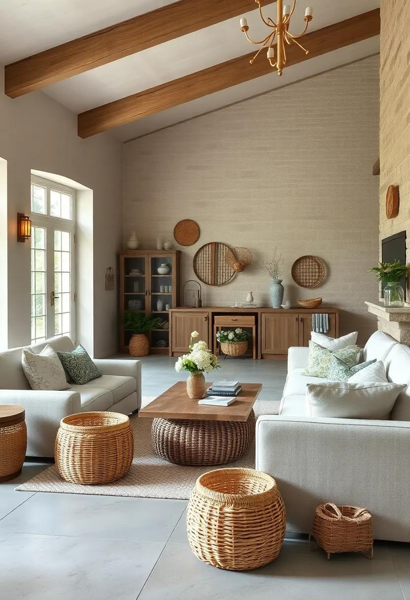 Showcase woven​ baskets as​ both‍ functional storage and ⁢decorative elements to ⁣enhance ‍texture