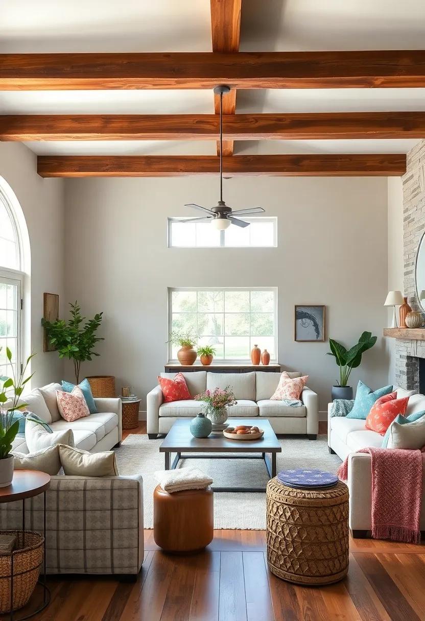Use ⁤exposed ​wooden ⁤beams or faux‌ beam⁢ ceiling treatments‍ to add ⁣architectural interest and a country vibe