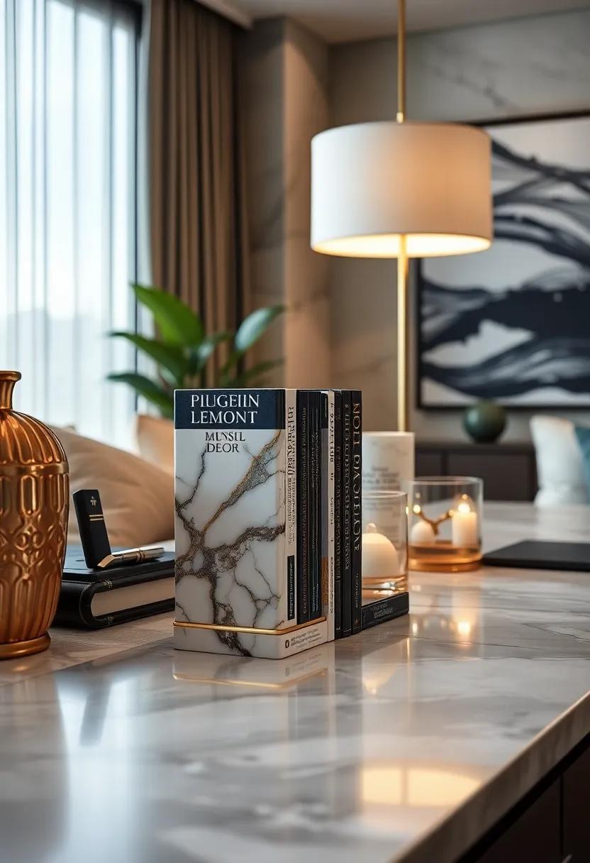 Marble and gold Bookends⁢ to Elevate Your‍ Literature‌ Display