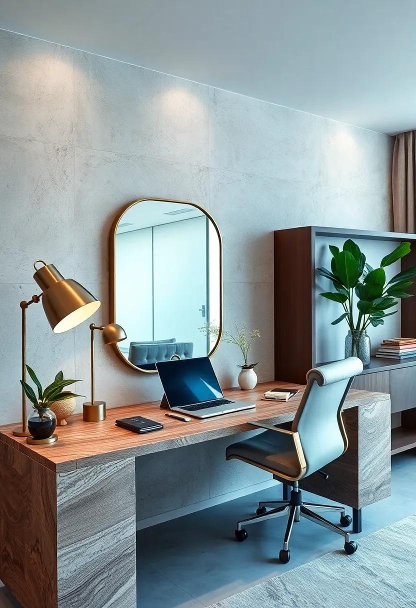 Refined Desk Mirror to ⁤Add Depth ‌and Light