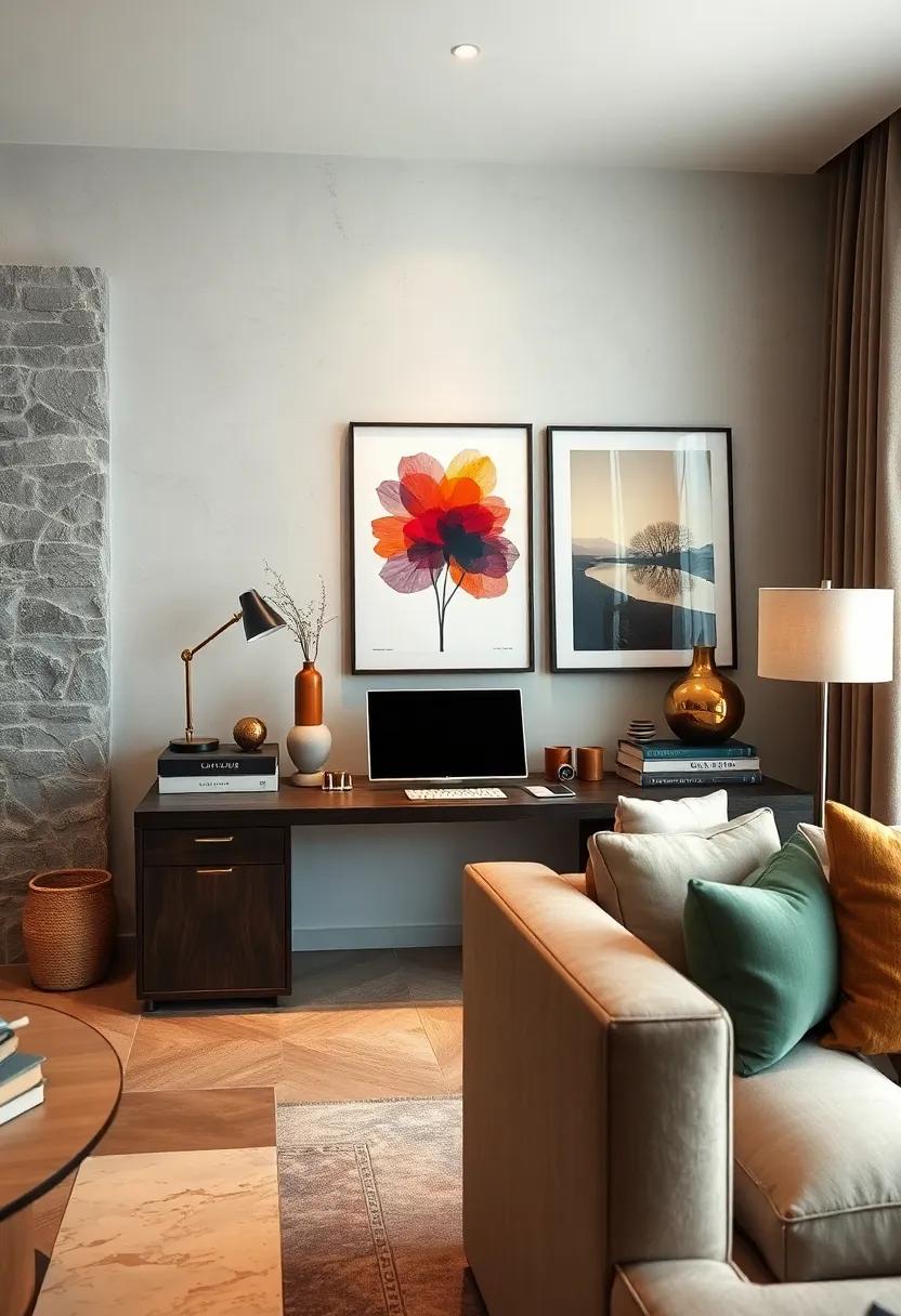 Contemporary Art Prints Leaned‌ Against the ⁣Wall for Visual​ Interest