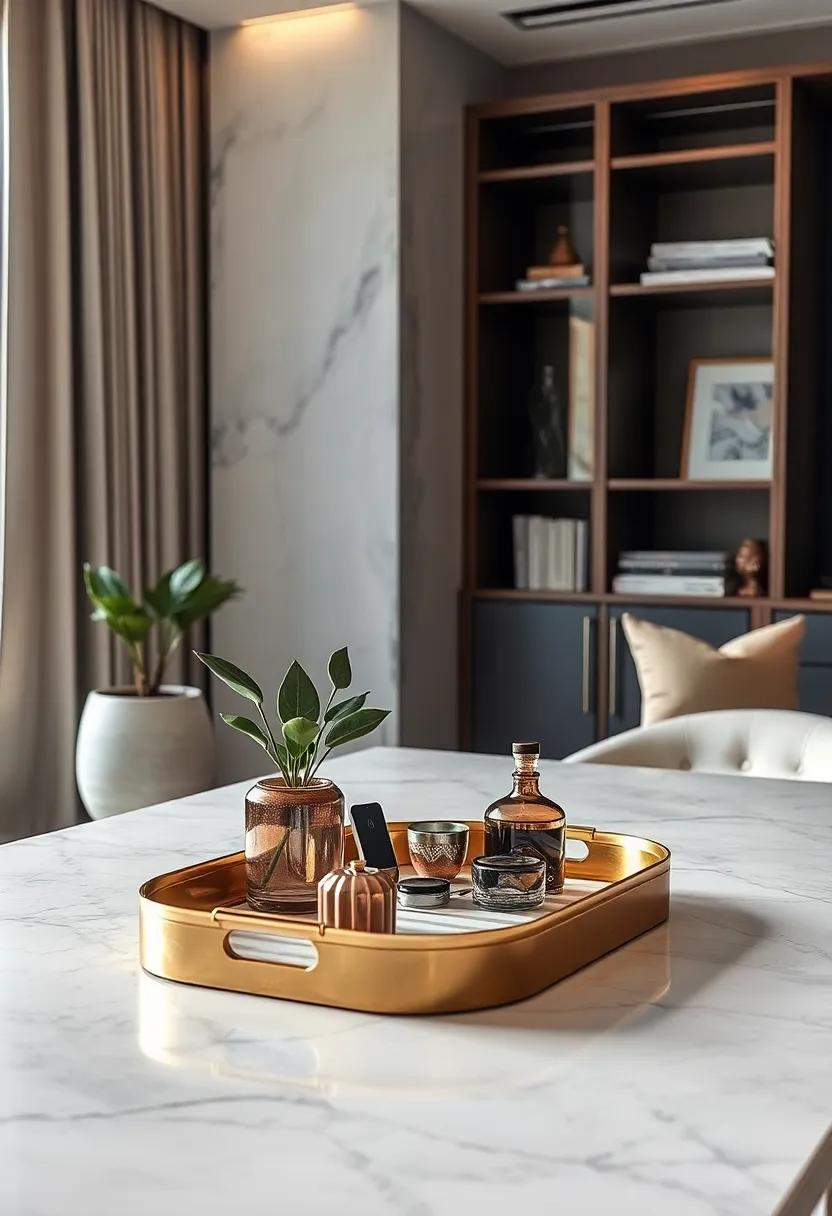 Brass Desk Tray ⁣for Neatly Corralling‌ Small Accessories