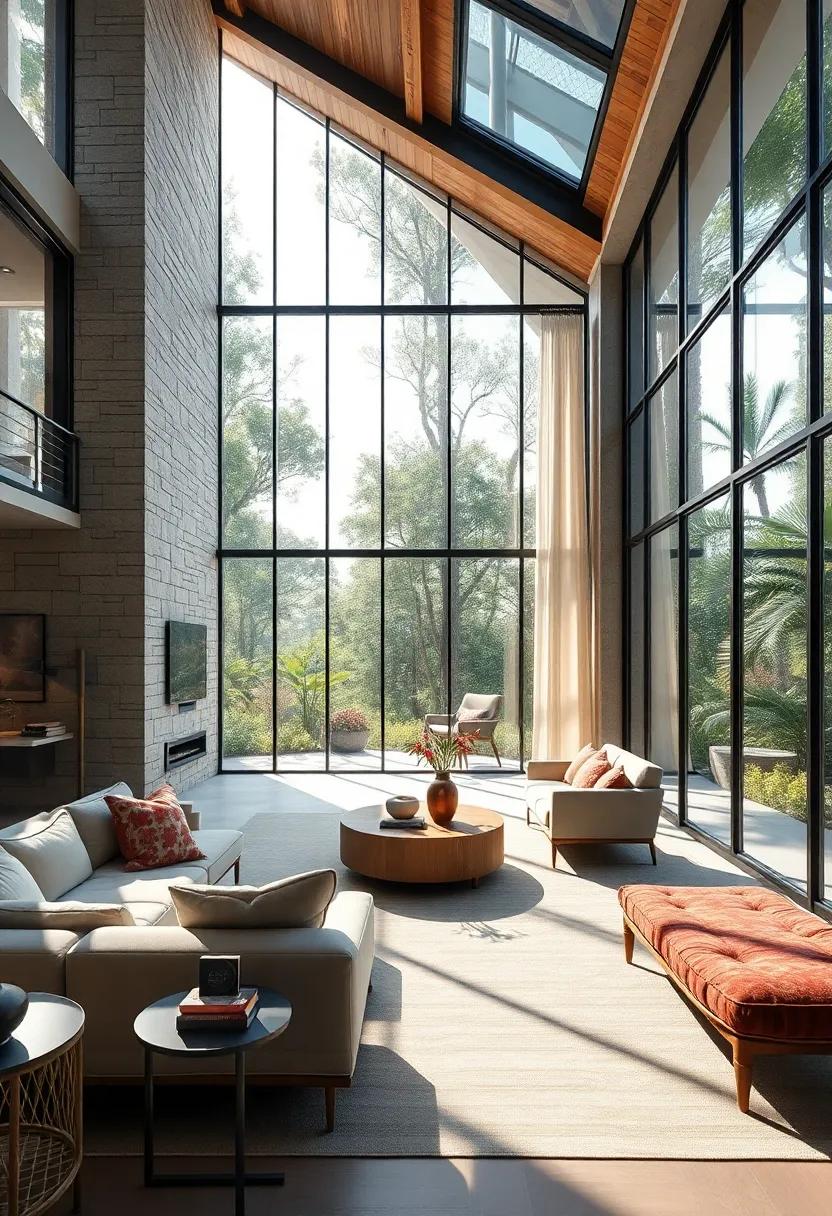 Inviting nature indoors, this glass-heavy design incorporates organic materials and breathtaking garden views