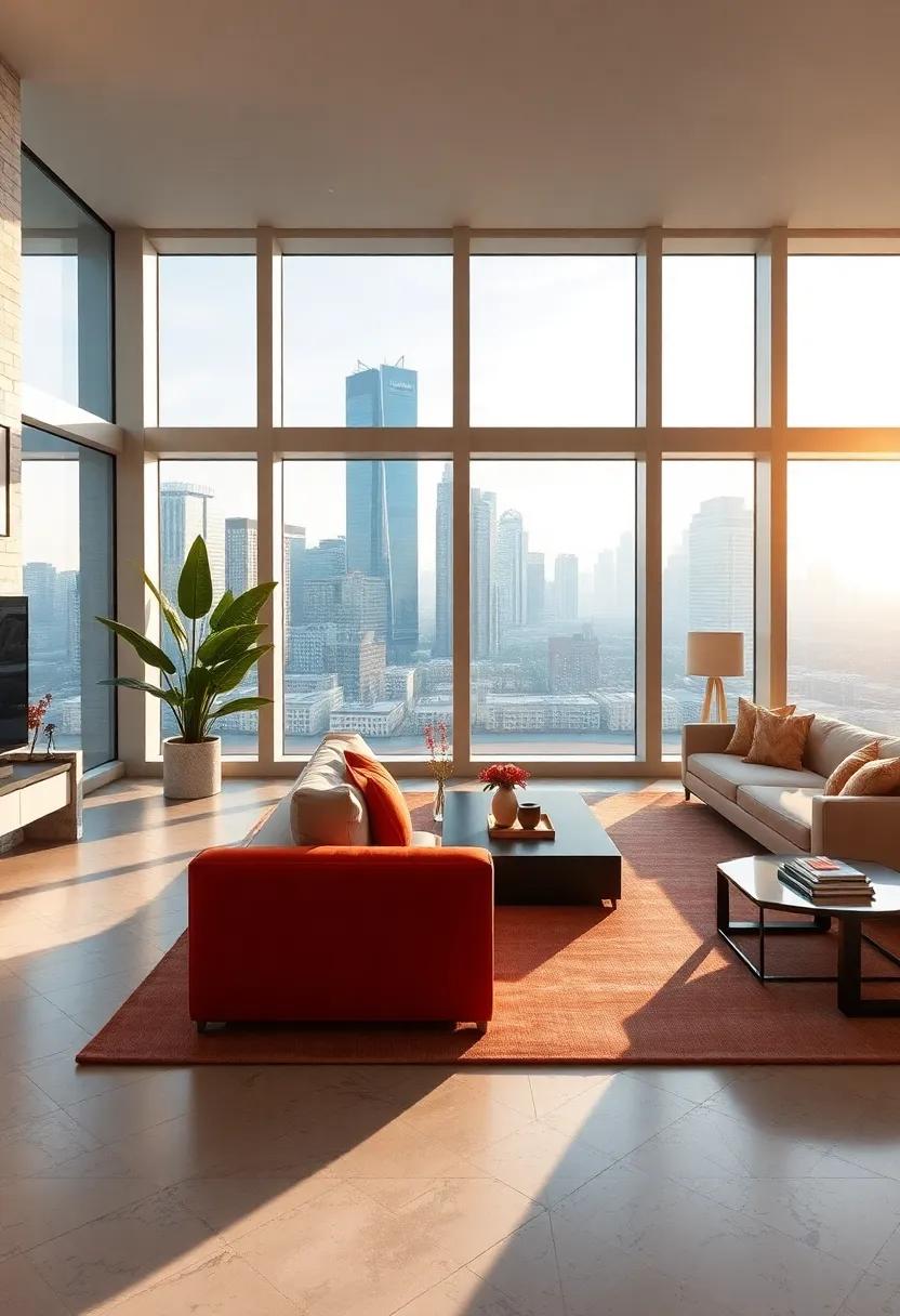 Nestled in the city, this penthouse boasts towering windows that create a luminous sanctuary while showcasing the vibrant urban skyline