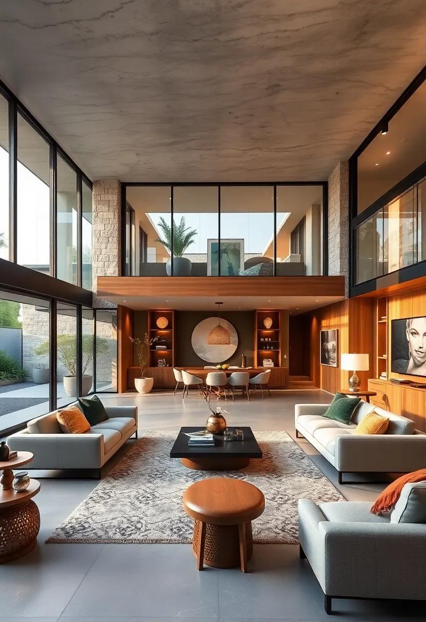 This urban luxury home employs glass walls to create a pavilion-like living space that simultaneously offers privacy and openness