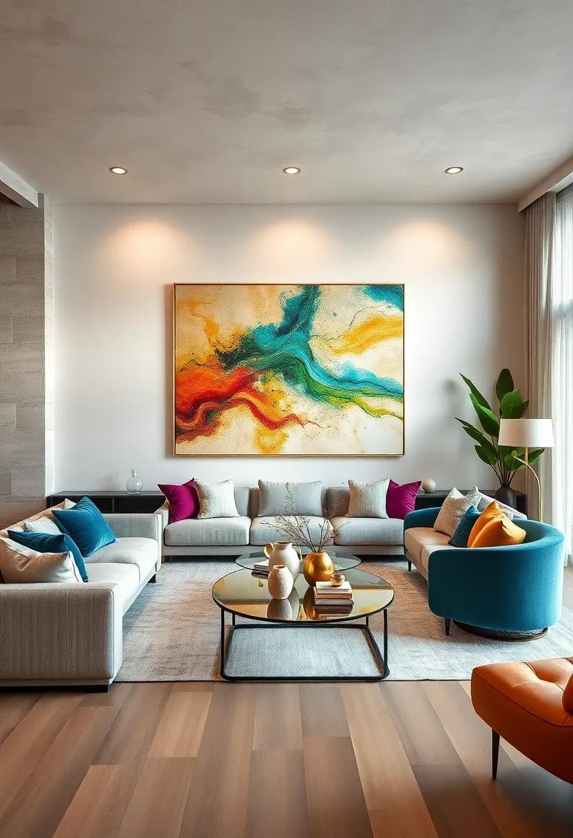 Luxe ​Metallic and Foil ‍Prints: Oversized artworks with shimmering surfaces add glamor and a dynamic play of ​light