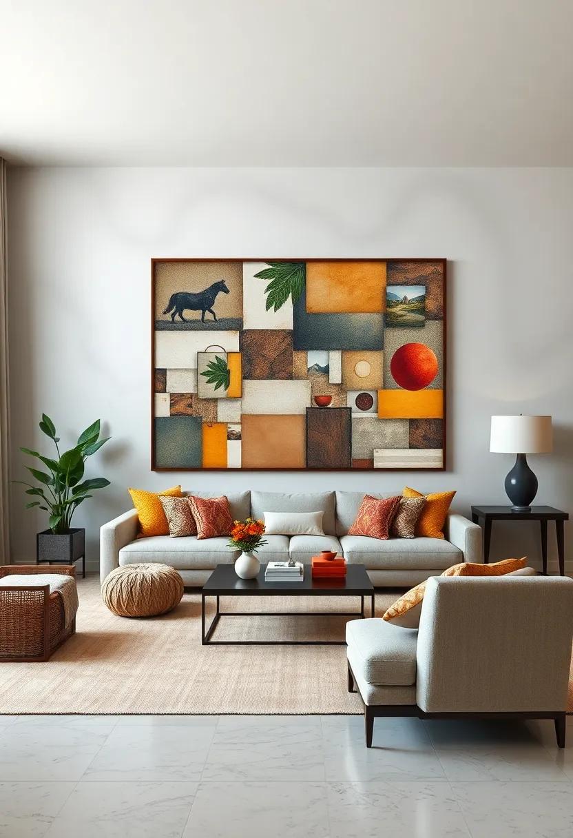 Eclectic Collage Art:‍ Combining various themes and‍ textures into one ⁢large ‌print creates a rich and intriguing focal point