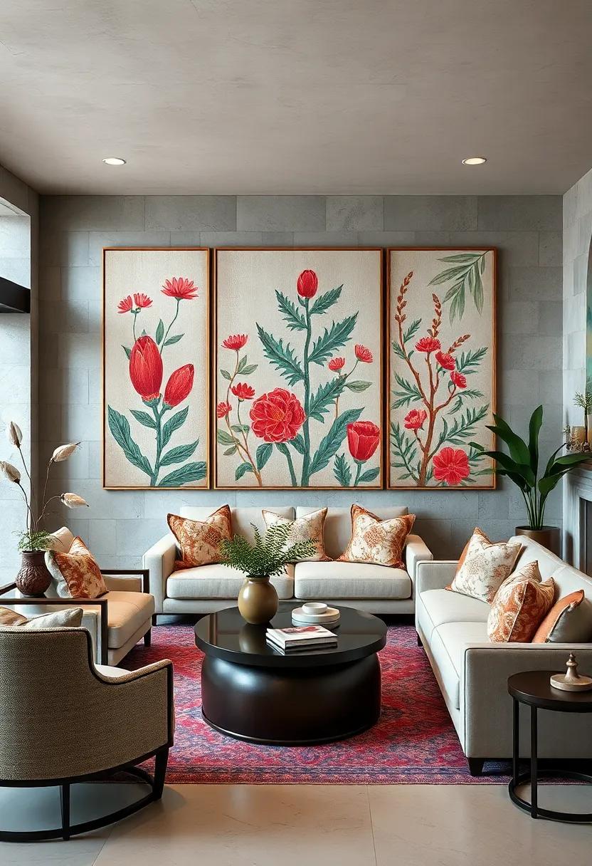 Oversized Cultural Folk Art: Rich patterns and storytelling elements from global ⁣traditions enhance ⁢maximalist interiors with authenticity