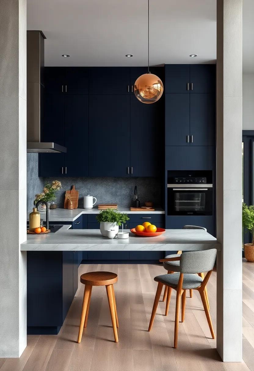 embrace deep navy cabinetry for an instant dose of sophistication and calm